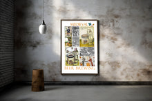 Indlæs billede til gallerivisning Plaakat med motiver fra ølbrygning i middelalderen