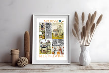 Indlæs billede til gallerivisning Plaakat med motiver fra ølbrygning i middelalderen