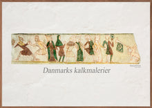 Indlæs billede til gallerivisning En plakat med 'Dansefrisen' - kalkmaleri fra Ørslev Kirke, Danmark