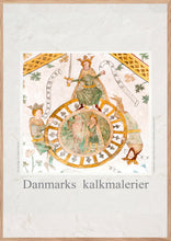 Indlæs billede til gallerivisning Plakat med kalkmaleri med 'Livets Hjul' i Birkerød Kirke, Danmark