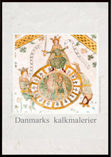 Indlæs billede til gallerivisning Plakat med kalkmaleri med 'Livets Hjul' i Birkerød Kirke, Danmark