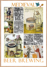 Indlæs billede til gallerivisning Plaakat med motiver fra ølbrygning i middelalderen