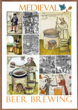 Indlæs billede til gallerivisning Plaakat med motiver fra ølbrygning i middelalderen
