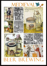 Indlæs billede til gallerivisning Plaakat med motiver fra ølbrygning i middelalderen