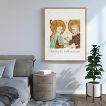 Indlæs billede til gallerivisning Plakat med kalkmaleriet 'Besøgelsen' fra Elmelunde Kirke, Danmark