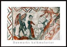 Indlæs billede til gallerivisning Plakat med kalkmaleriet kone der tapper øl i Tuse Kirke