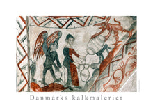 Indlæs billede til gallerivisning Plakat med kalkmaleriet kone der tapper øl i Tuse Kirke