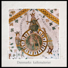 Indlæs billede til gallerivisning Plakat med kalkmaleriet 'Livets Hjul' fra Birkerød Kirke, Danmark