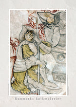 Indlæs billede til gallerivisning Plakat med det gotiske kalkmaleri 'Den sovende Soldat' fra Undløse Kirke, Danmark