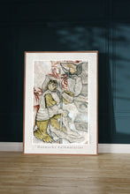 Indlæs billede til gallerivisning Plakat med det gotiske kalkmaleri 'Den sovende Soldat' fra Undløse Kirke, Danmark