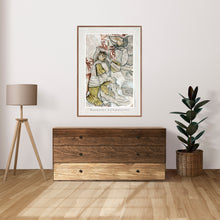 Indlæs billede til gallerivisning Plakat med det gotiske kalkmaleri 'Den sovende Soldat' fra Undløse Kirke, Danmark