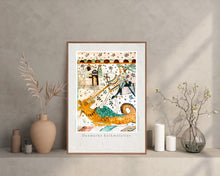 Indlæs billede til gallerivisning Plakat med gotisk kalkmaleri, hvor Sct. Jørgen Dræber dragen, Danmark