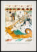 Indlæs billede til gallerivisning Plakat med gotisk kalkmaleri, hvor Sct. Jørgen Dræber dragen, Danmark