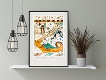 Indlæs billede til gallerivisning Plakat med gotisk kalkmaleri, hvor Sct. Jørgen Dræber dragen, Danmark