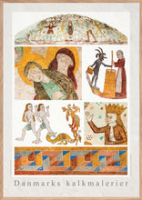 Indlæs billede til gallerivisning Plakat med collage af kalkmalerier fra østdanske kirker