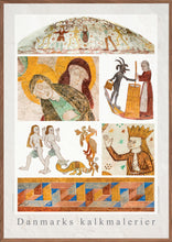 Indlæs billede til gallerivisning Plakat med collage af kalkmalerier fra østdanske kirker