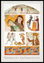 Indlæs billede til gallerivisning Plakat med collage af kalkmalerier fra østdanske kirker