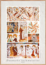 Indlæs billede til gallerivisning Plakat med kalkmalerier - Collage med malerier fra flere forskellige kirker på Møn, Danmark