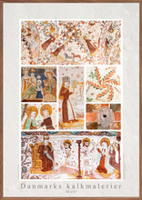 Indlæs billede til gallerivisning Plakat med kalkmalerier - Collage med malerier fra flere forskellige kirker på Møn, Danmark