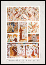 Indlæs billede til gallerivisning Plakat med kalkmalerier - Collage med malerier fra flere forskellige kirker på Møn, Danmark