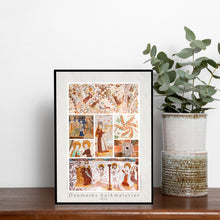 Indlæs billede til gallerivisning Plakat med kalkmalerier - Collage med malerier fra flere forskellige kirker på Møn, Danmark