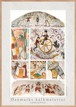 Indlæs billede til gallerivisning Plakat med collage med gotiske kalkmalerier fra kirker på Lolland og Falster, Danmark