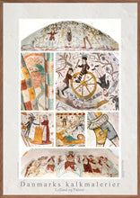 Indlæs billede til gallerivisning Plakat med collage med gotiske kalkmalerier fra kirker på Lolland og Falster, Danmark