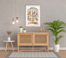 Indlæs billede til gallerivisning Plakat med collage med gotiske kalkmalerier fra kirker på Lolland og Falster, Danmark