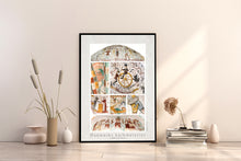 Indlæs billede til gallerivisning Plakat med collage med gotiske kalkmalerier fra kirker på Lolland og Falster, Danmark