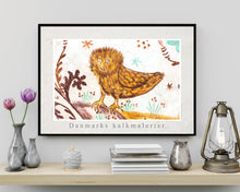 Indlæs billede til gallerivisning Plakat med kalkmaleri med Elmelunde mesterens 'logo', Danmark