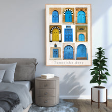 Indlæs billede til gallerivisning Plakat med collage af traditionelle tunesiske døre