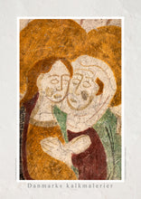 Indlæs billede til gallerivisning Plakat med Kalkmaleriet "Besøgelsen" fra Mørkøv Kirke, Danmark