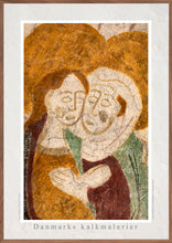 Indlæs billede til gallerivisning Plakat med Kalkmaleriet "Besøgelsen" fra Mørkøv Kirke, Danmark