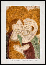 Indlæs billede til gallerivisning Plakat med Kalkmaleriet "Besøgelsen" fra Mørkøv Kirke, Danmark