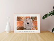 Indlæs billede til gallerivisning Plakat med kalkmaleri af vængemaske i Fanefjord Kirke, Denmark