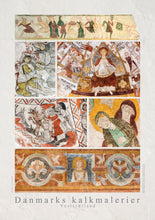 Indlæs billede til gallerivisning Plakat med collage af kalkmalerier fra Vestsjælland, Danmark