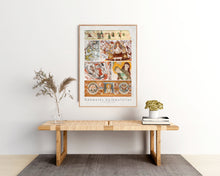 Indlæs billede til gallerivisning Plakat med collage af kalkmalerier fra Vestsjælland, Danmark