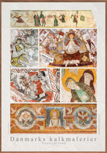 Indlæs billede til gallerivisning Plakat med collage af kalkmalerier fra Vestsjælland, Danmark