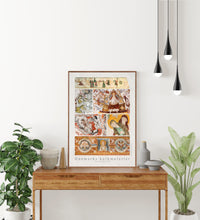 Indlæs billede til gallerivisning Plakat med collage af kalkmalerier fra Vestsjælland, Danmark