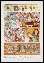 Indlæs billede til gallerivisning Plakat med collage af kalkmalerier fra Vestsjælland, Danmark