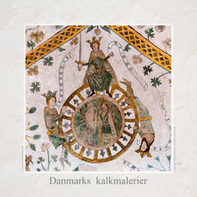 Indlæs billede til gallerivisning Plakat med kalkmaleriet 'Livets Hjul' fra Birkerød Kirke, Danmark