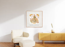 Indlæs billede til gallerivisning Plakat med kalkmaleri med 'Livets Hjul' i Birkerød Kirke, Danmark