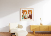 Indlæs billede til gallerivisning Plakat med kalkmaleriet 'Besøgelsen' fra Elmelunde Kirke, Danmark