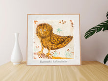 Indlæs billede til gallerivisning Plakat med kalkmaleri med Elmelundemesterens 'logo', Fanefjord Kirke, Danmark