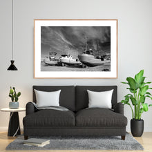 Indlæs billede til gallerivisning Plakat med fiskebåde på Thorup Strand, Denmark