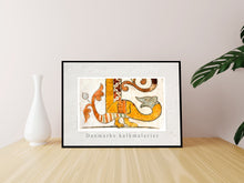 Indlæs billede til gallerivisning Plakat med kalkmaleri af en Lindorm fra Skibby Kirke, Danmark