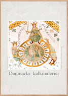 Plakat med kalkmaleri med 'Livets Hjul' i Birkerød Kirke, Danmark