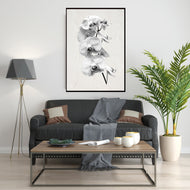 Plakat med orkideer i sort/hvid