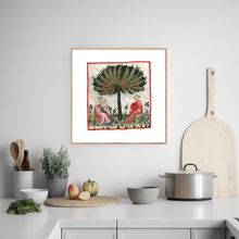 Indlæs billede til gallerivisning Farvelagt tegning fra middelalderen der viser romantik mellem to unge
