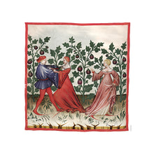 Indlæs billede til gallerivisning Farvelagt tegning fra middelalderen der viser et dansende par
